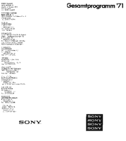 Sony A-71-Gesamtprogramm - Catalog 